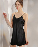 Deep-V Spaghetti-Strap Mini Nightgown