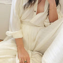 Pleated Blouse & Wide Leg Pants Set