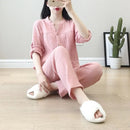 Long Sleeve Shirt & Trouser Cotton Pajamas Suit