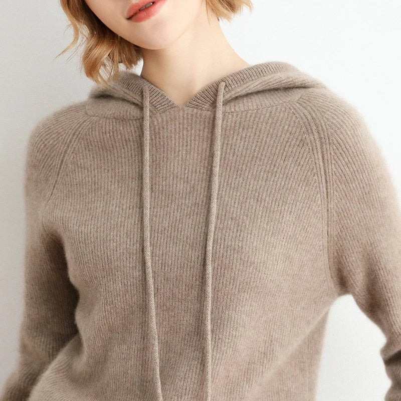 Wool Knitted Hooded Sweater