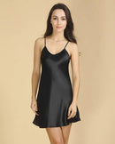 Deep-V Spaghetti-Strap Mini Nightgown