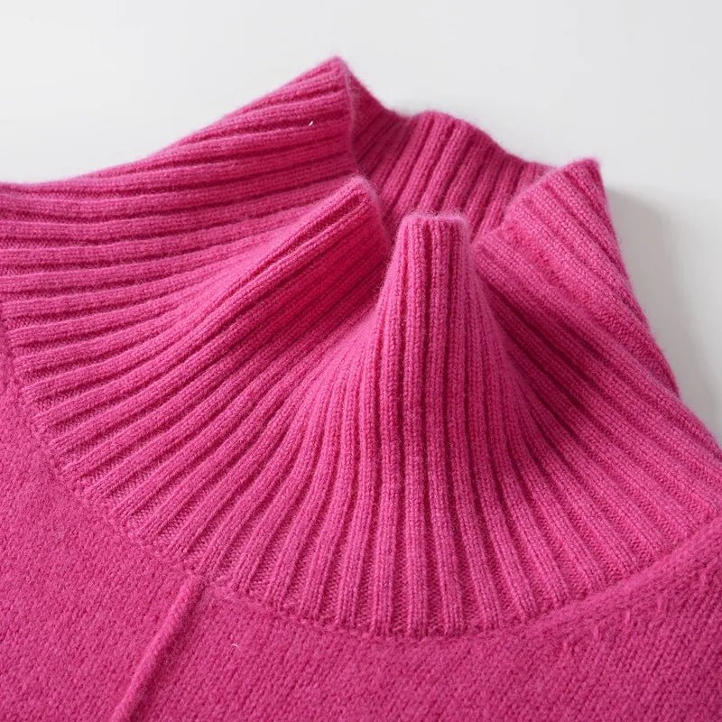 Turtleneck Solid Color Cashmere Sweater