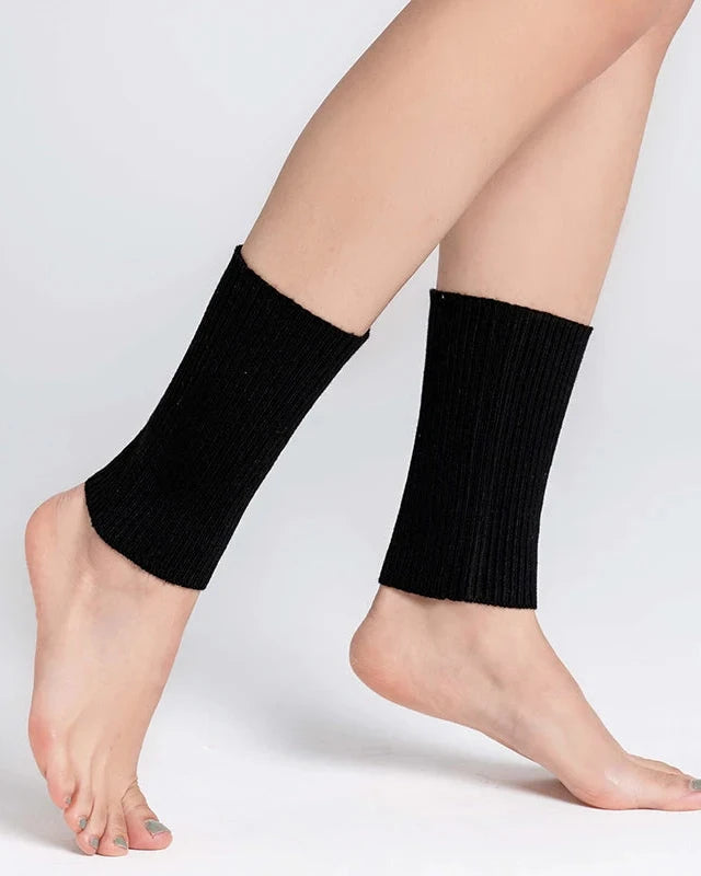 Ribbed Wool Blend Ankle Warmers