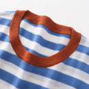 Round-Neck Wool Striped Pullover Sweater