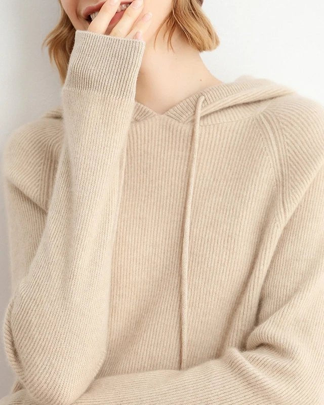 Wool Knitted Hooded Sweater