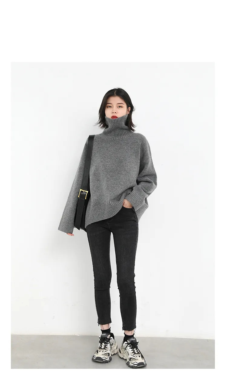 Loose Turtleneck Pullover Sweaters