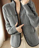 Cashmere Stand Collar Cardigan