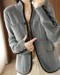 Cashmere Stand Collar Cardigan