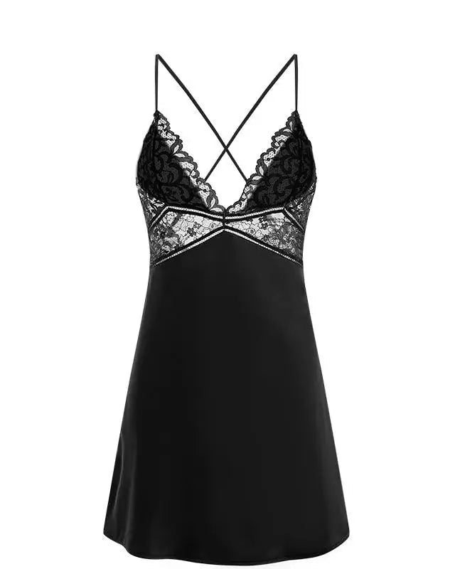 Sexy Lace Satin Nightdress