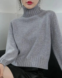 Wool Turtleneck Slim Knit Sweater