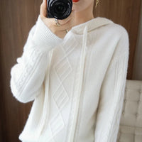 Drawstring Wool Blended Hoodie