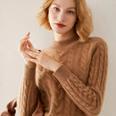 Cable Knit O-neck Wool Sweater