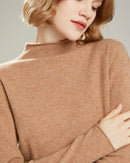 Wool Mock Neck Knit Pullover Sweater