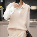 V-Neck Wool Knitted Sweater Vest