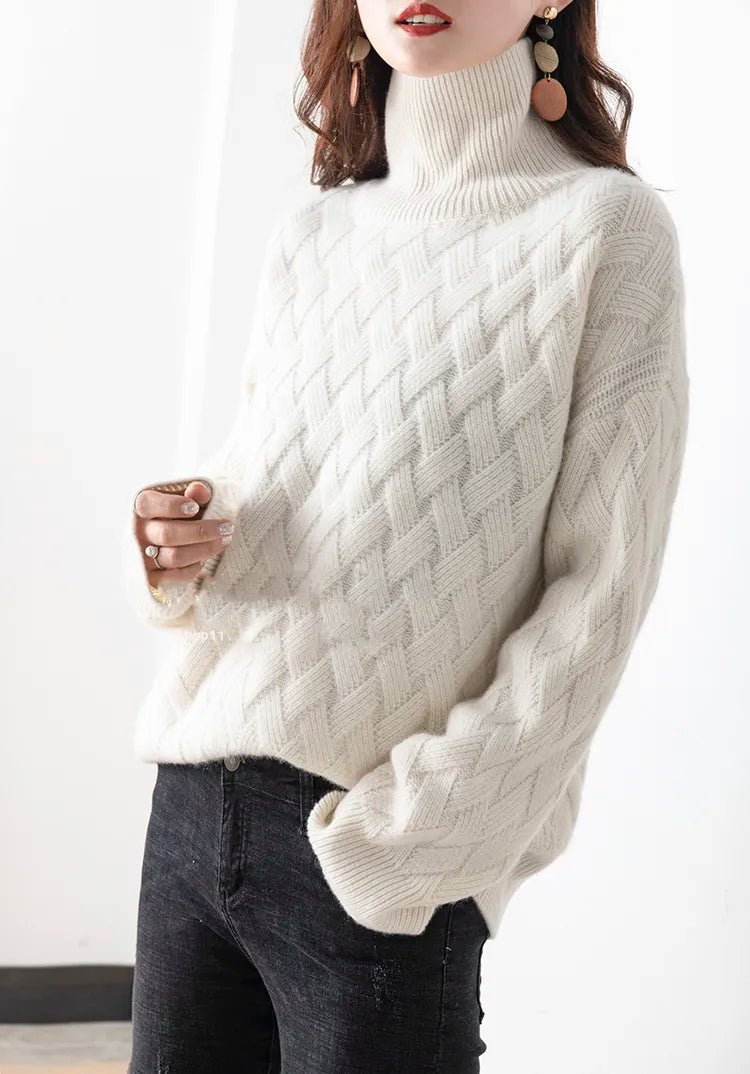 Slouchy Turtleneck Wool Sweater