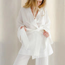 Pure Cotton Robe And Trousers Lounge Set