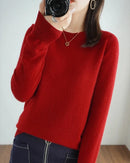 Merino Wool Round Neck Pullover Sweater