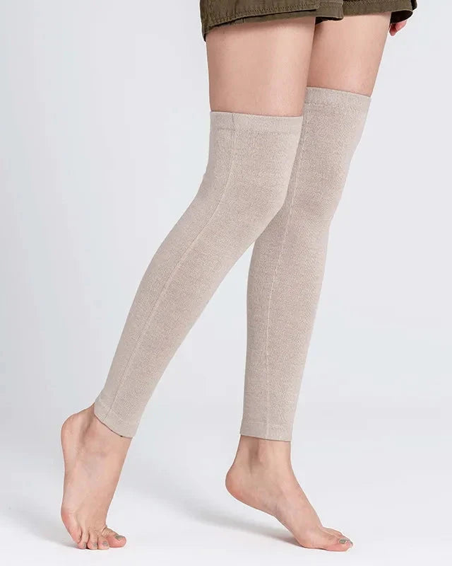 Knit Cotton Blend Leg Warmers