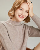 Wool Mock Neck Knit Pullover Sweater
