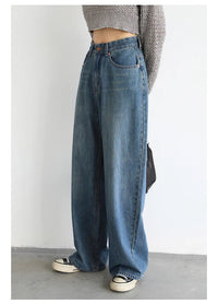 High Waist Wide Leg Denim Pants