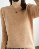 Merino Wool Round Neck Pullover Sweater
