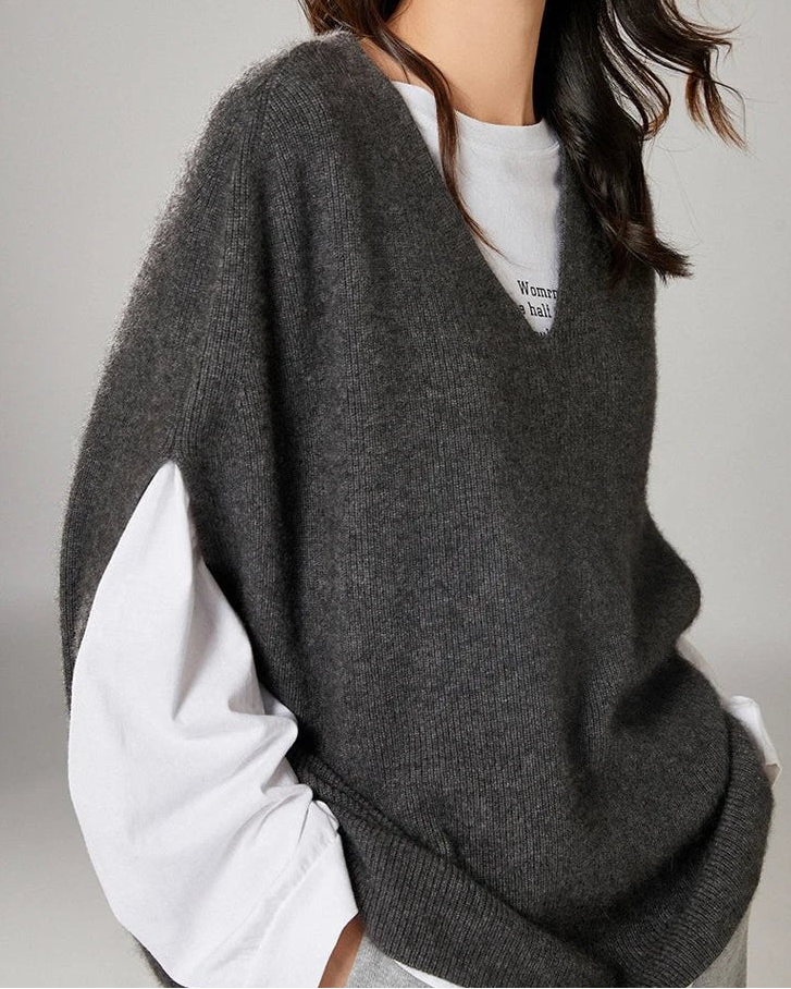 Oversized Wool Knitted Vest