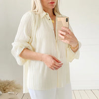 Pleated Blouse & Wide Leg Pants Set