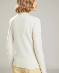 Wool Mock Neck Knit Pullover Sweater