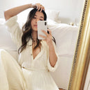 Pleated Blouse & Wide Leg Pants Set