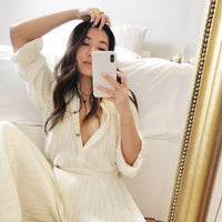 Pleated Blouse & Wide Leg Pants Set