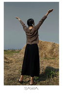 Wool Blend Knitted Long Skirt