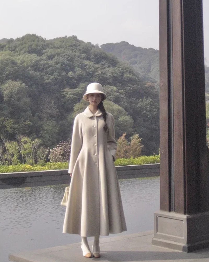 High Quality Skirted Woolen Wool & blends Coat