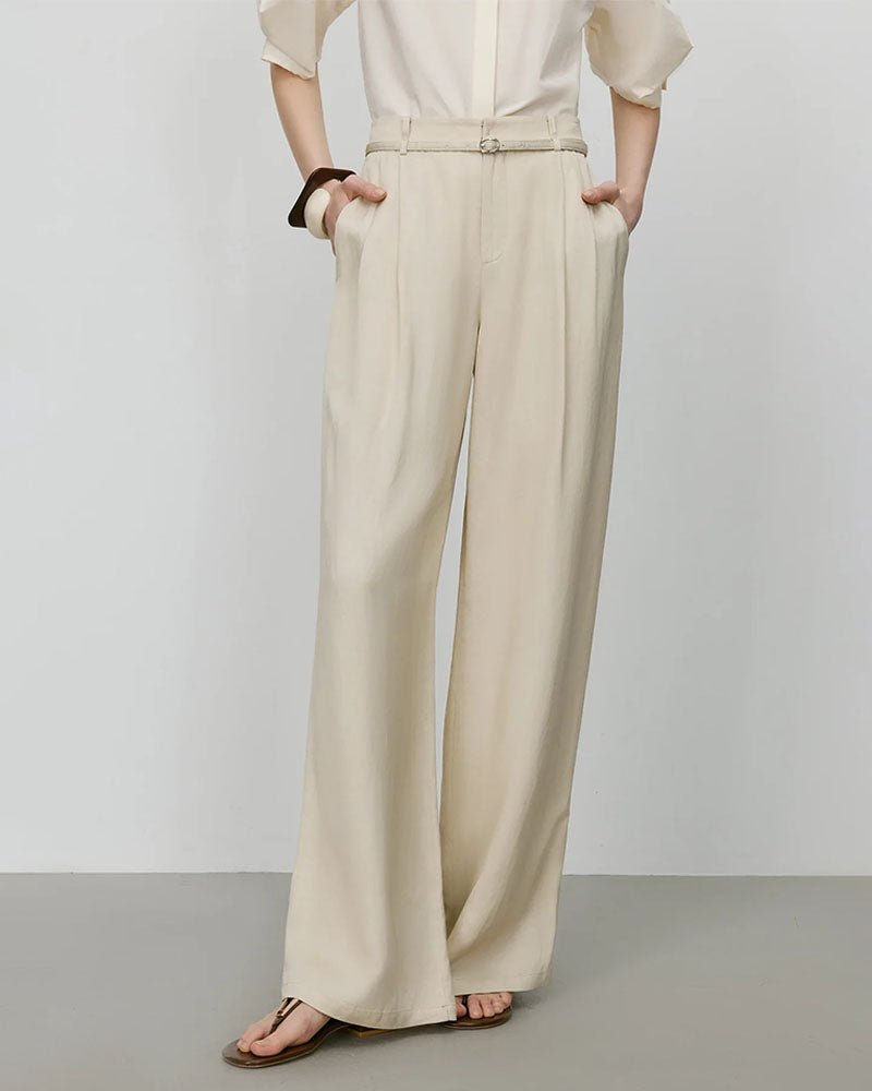 High Waist Linen Wide Leg Pants