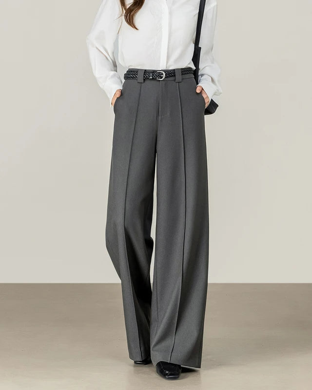 High-Waisted Comfortable Straight-Leg Pants