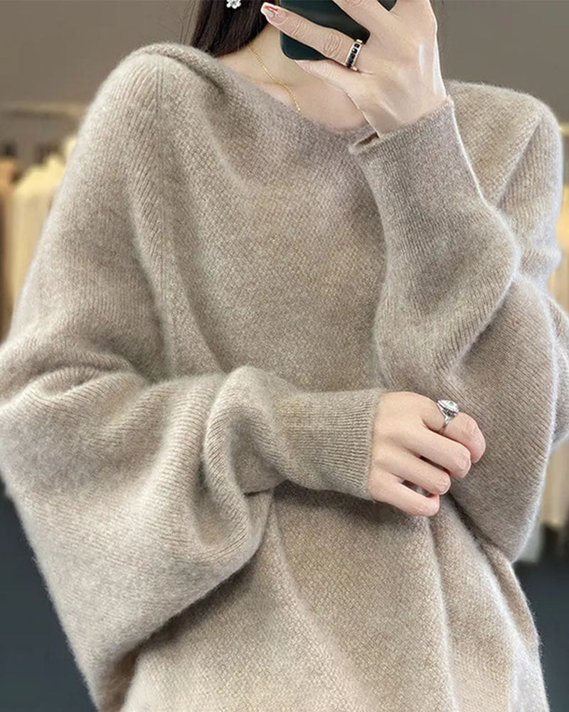 Hooded 100% Wool Knitted Sweater