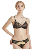 Ultralight seamless bralette in nude, high-elastic wings gather and lift without steel rings—perfect everyday comfort for A-C cups.