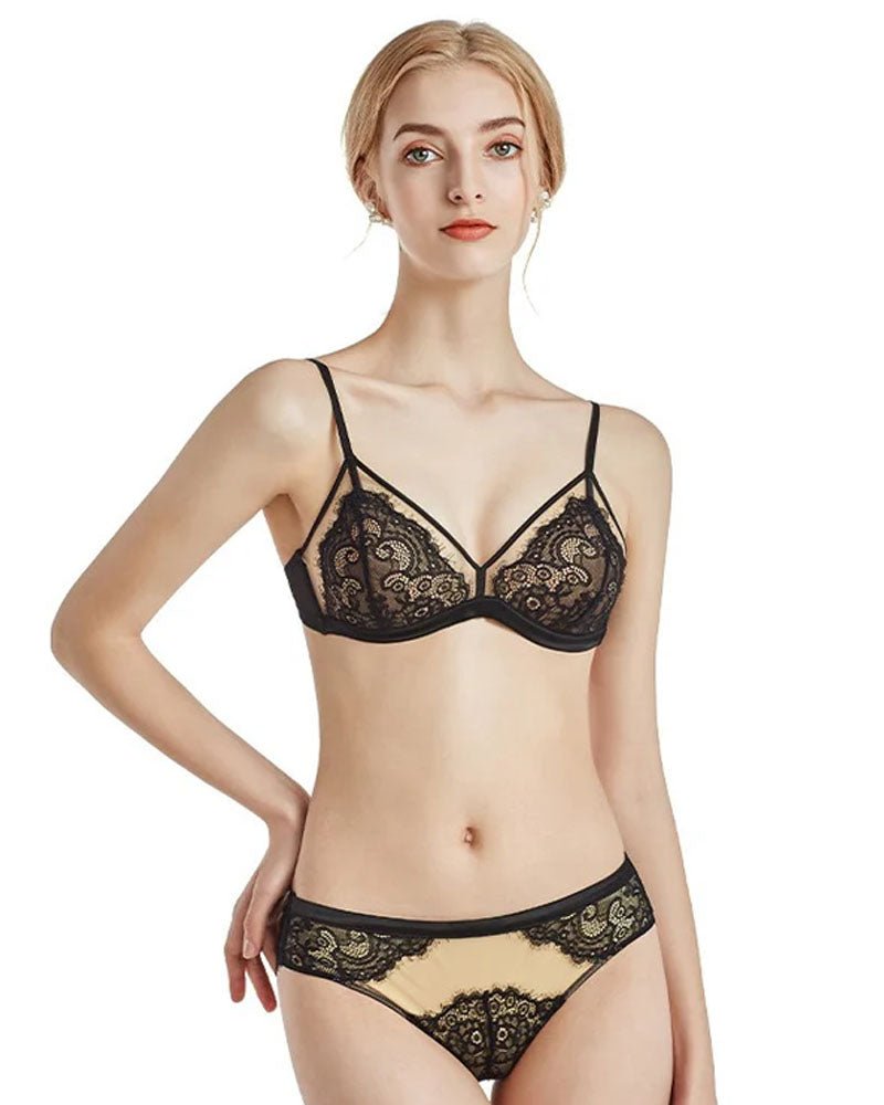 Lace Sexy Pure and Alluring Bra Set