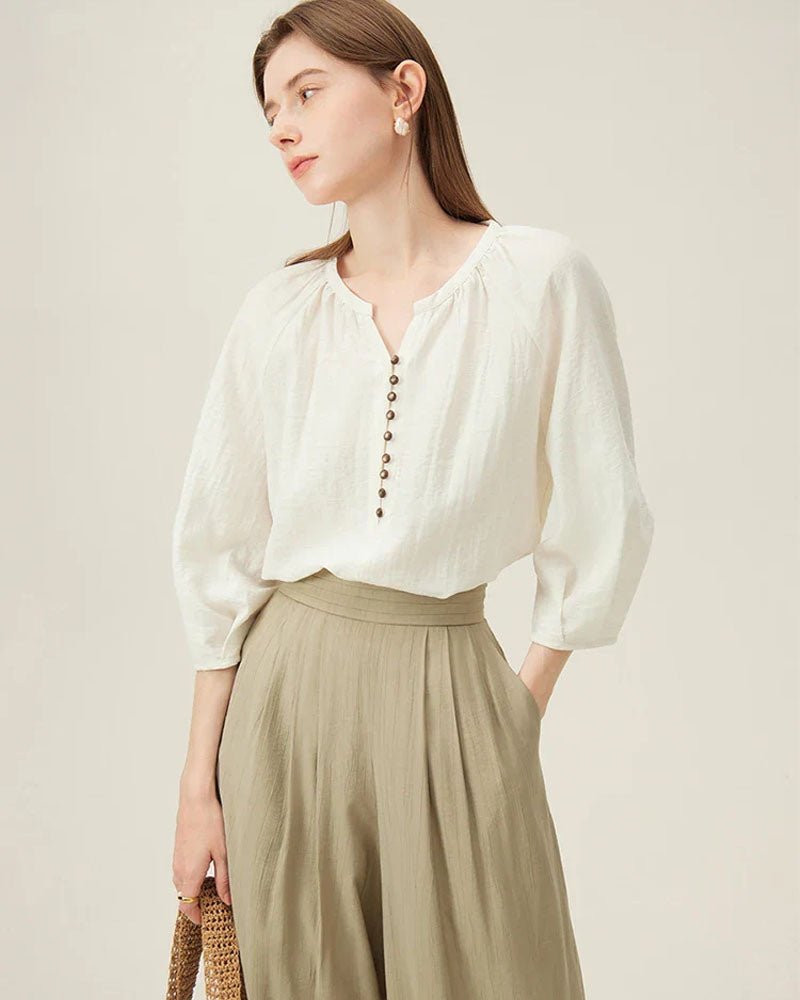 Linen Three-quarter Sleeve Shirts