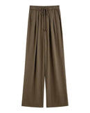 Linen Straight Elastic High Waist Pants