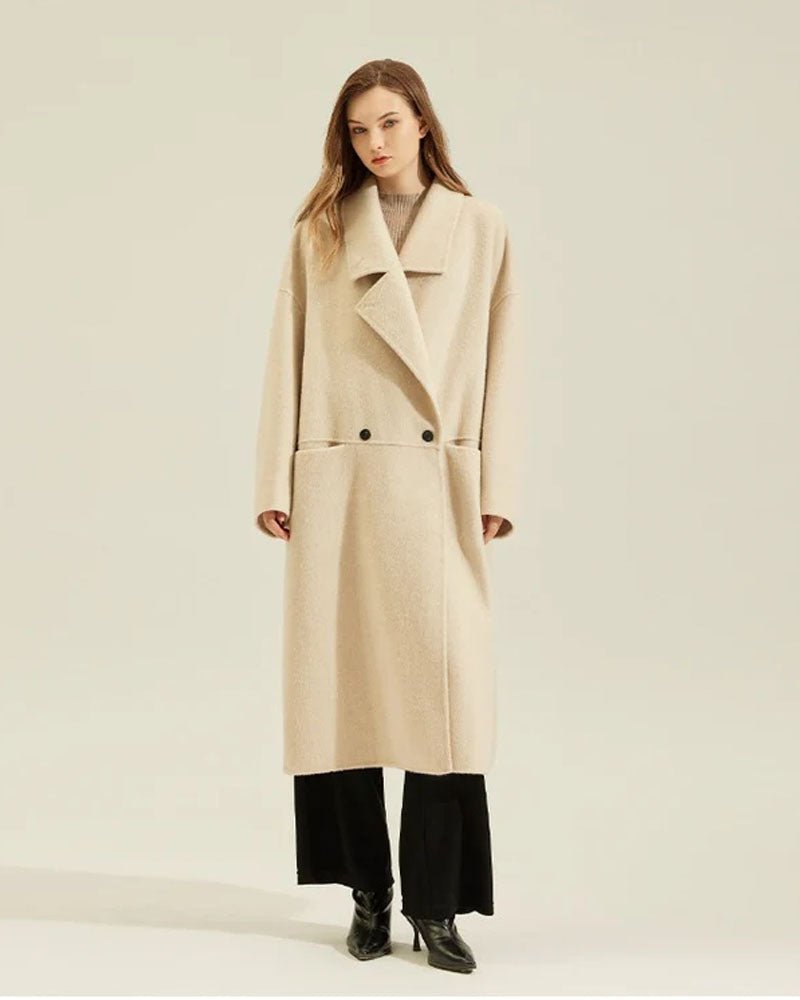 Long Cashmere Double-Faced Wool Coat