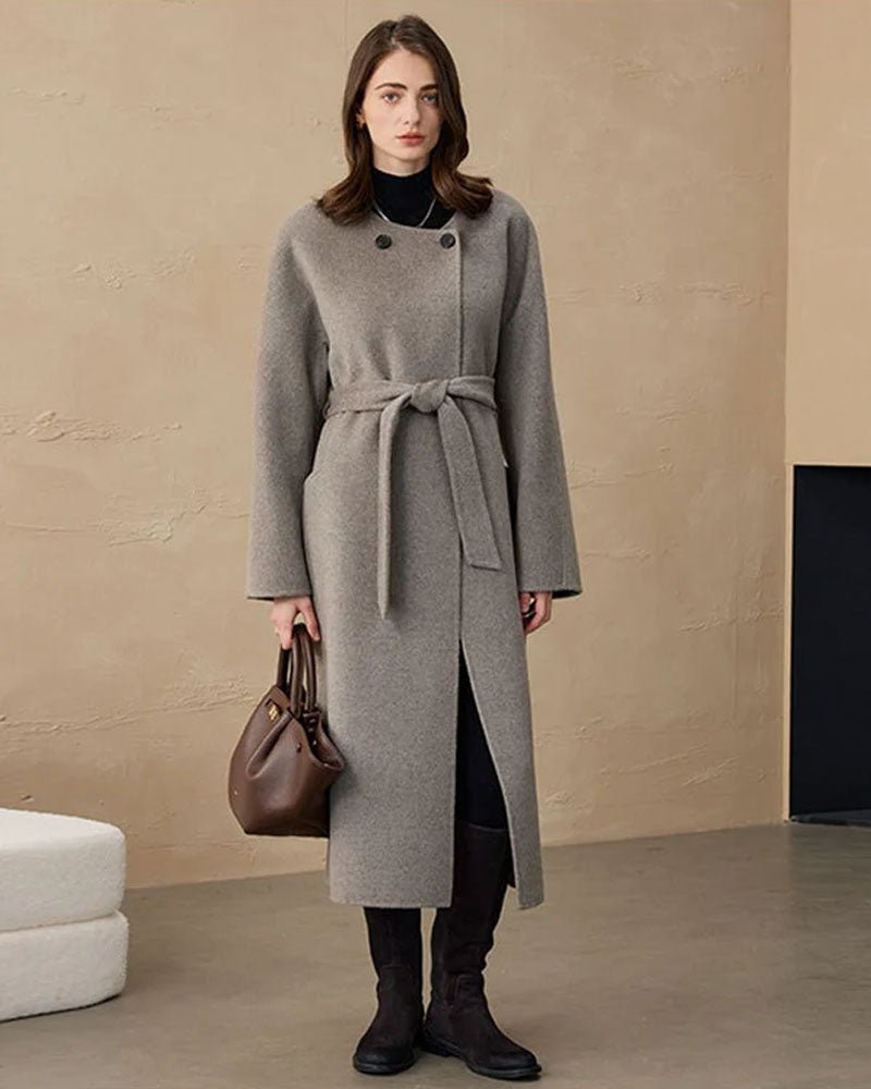 Long Double-Faced Wool And Alpaca Wool Coat
