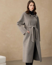 Long Double-Faced Wool And Alpaca Wool Coat