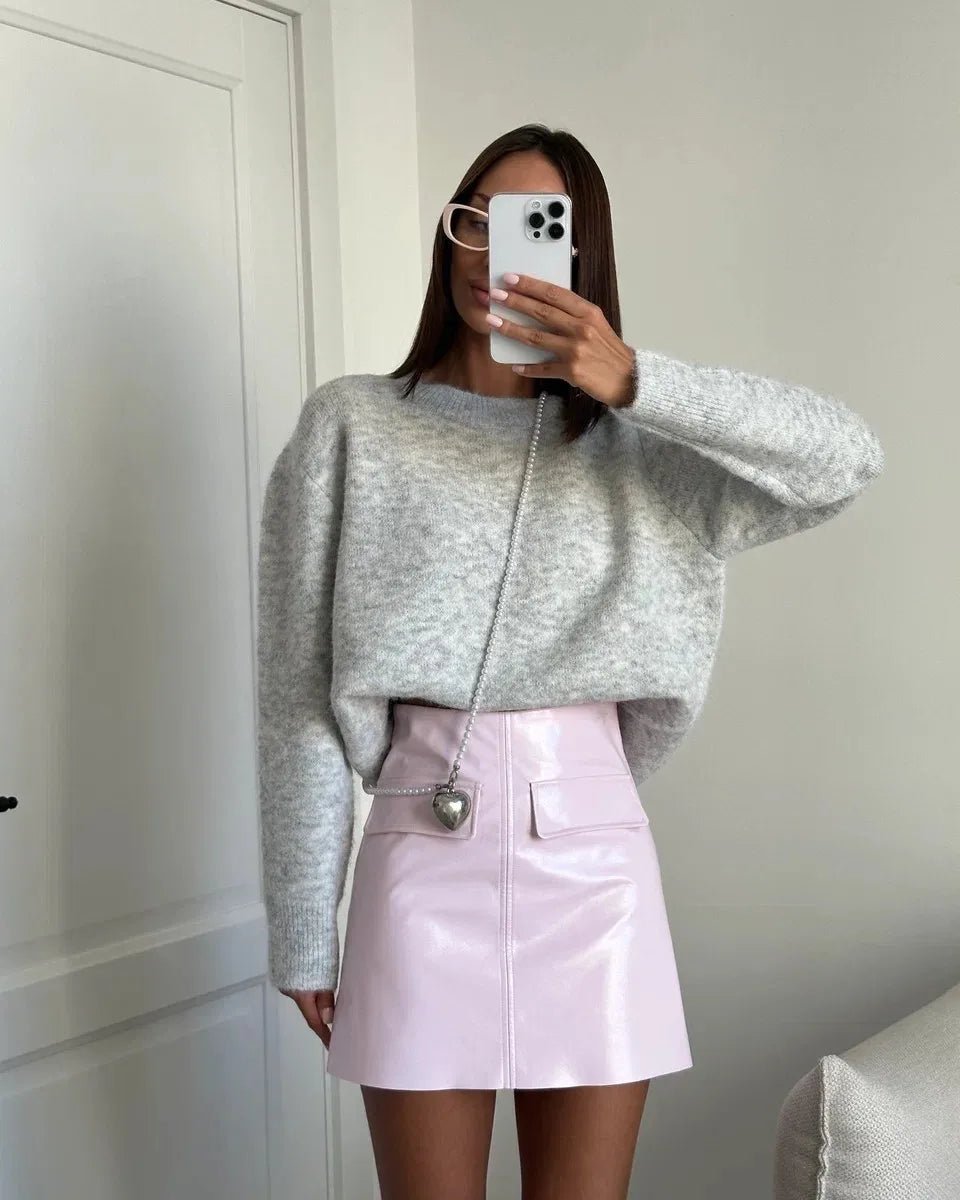 Loose And Soft Round Neck Knit Sweater