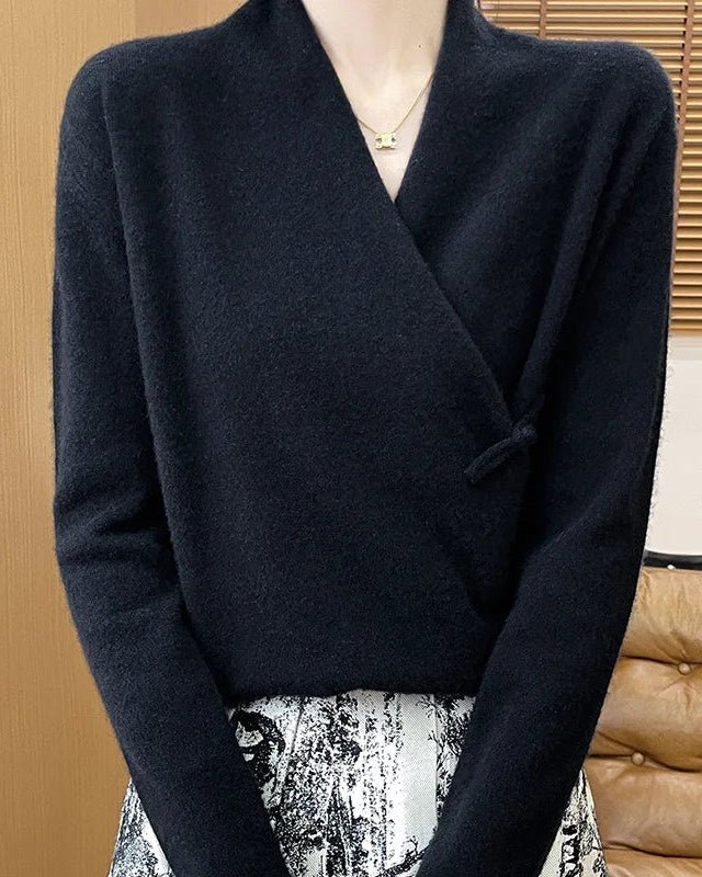 Loose And Soft V-Neck Wool Knit Cardigan