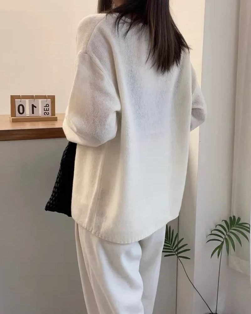 Oversized Wool Boatneck Sweater Gentle Herd