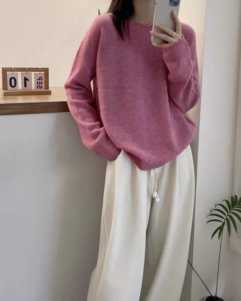 Oversized Wool Boatneck Sweater Gentle Herd