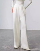 women's wool cotton lounge pants - machine washable, elastic waist & lay-flat pockets, soft brushed interior for casual comfort