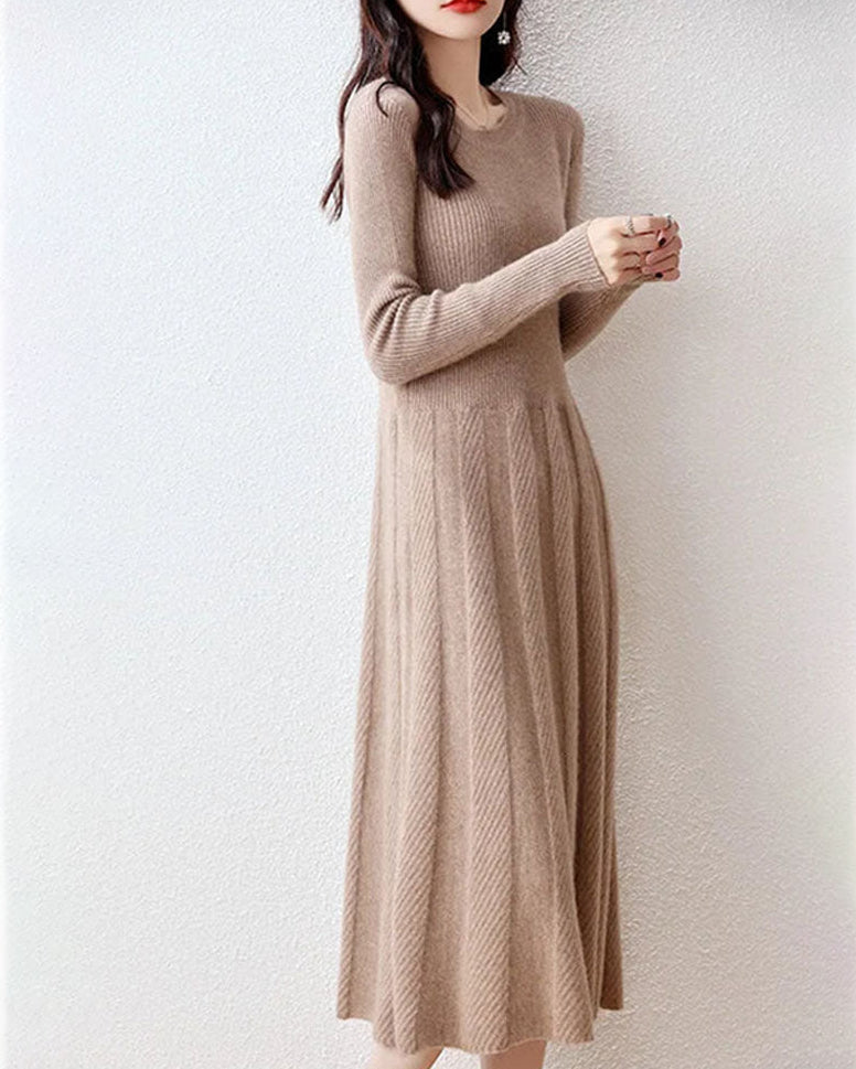 Merino Wool Knitted Sweater Dress