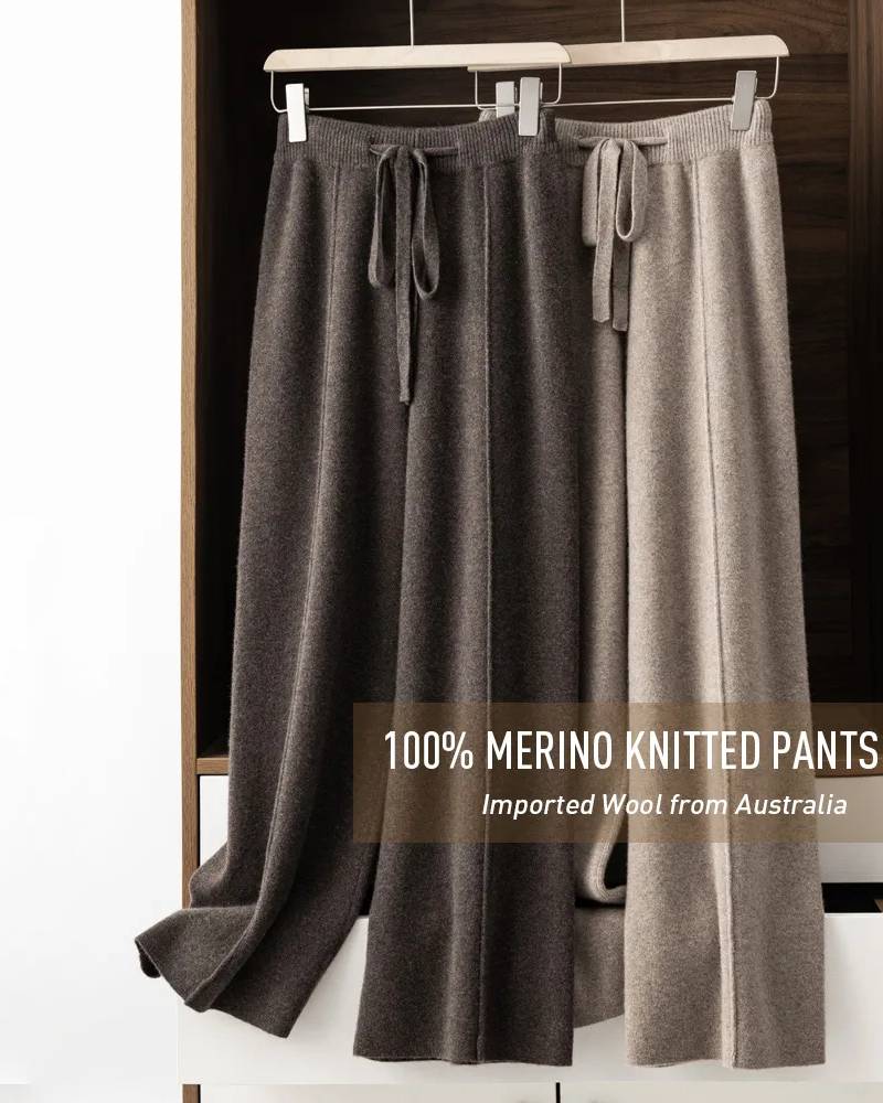 Merino Wool Knitted Wide-Leg Pants