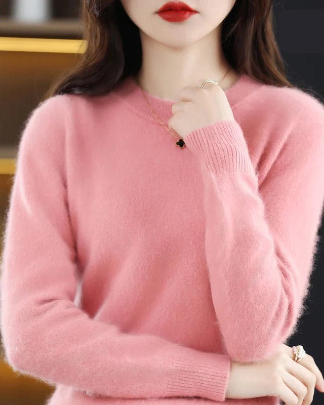 Mink Cashmere Crew Neck Knitted Sweater
